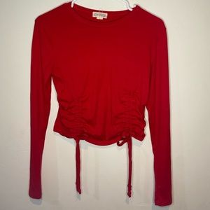 Red long sleeve crop top